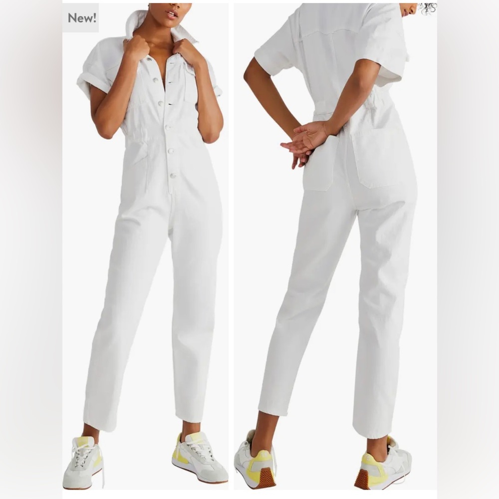 White free people coveralls